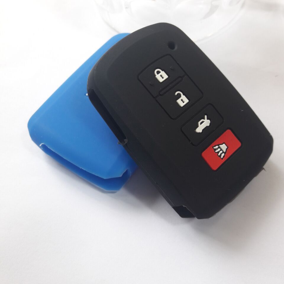 Ÿ RAV4 Colora į ƹ߷  4 ư Ʈ Ű   Ǹ Ʈ ̽ Ŀ Ȧ/Black Blue Silicone Soft Case Cover Holder For Toyota RAV4 Colora Camry Avalon Remote